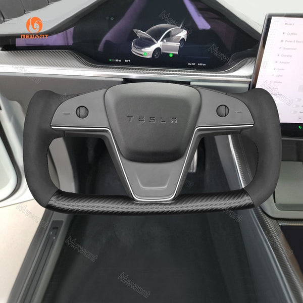 Mewant® Alcantara-Lenkradbezug für Tesla-Modelle S 2021-2023 / Modell X 2021-2023