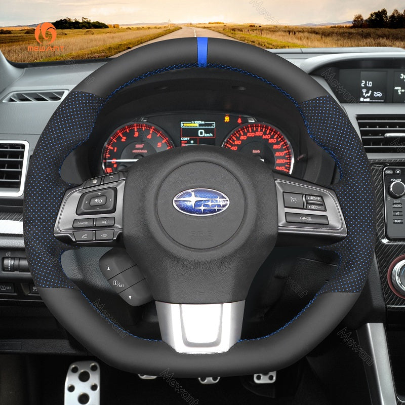 Mewant® Alcantara Car Steering Wheel Cover for Subaru WRX WRX STI 2015-2021 Levorg STI 2014-2021