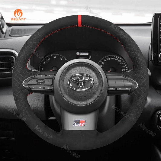 Mewant® Alcantara Car Steering Wheel Cover for Toyota GR Corolla 2023-2024 Yaris GR 2020-2024