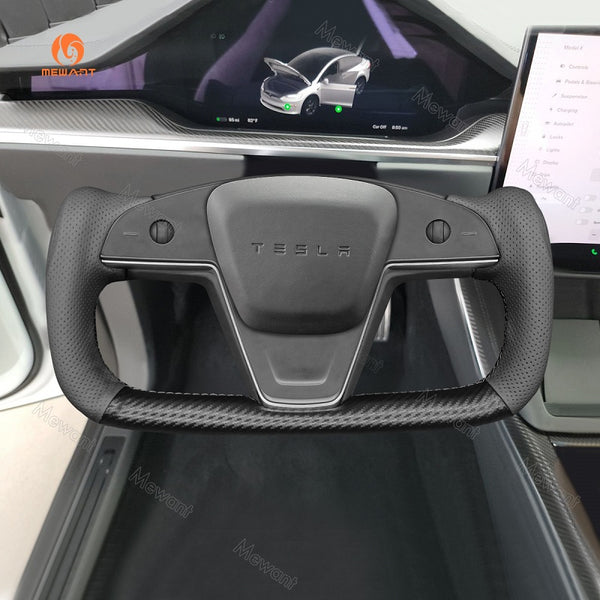 Mewant® Alcantara-Lenkradbezug für Tesla-Modelle S 2021-2023 / Modell X 2021-2023