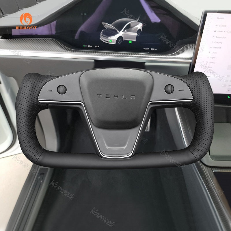Mewant® Alcantara-Lenkradbezug für Tesla-Modelle S 2021-2023 / Modell X 2021-2023