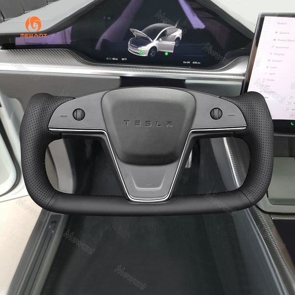 Mewant® Alcantara-Lenkradbezug für Tesla-Modelle S 2021-2023 / Modell X 2021-2023