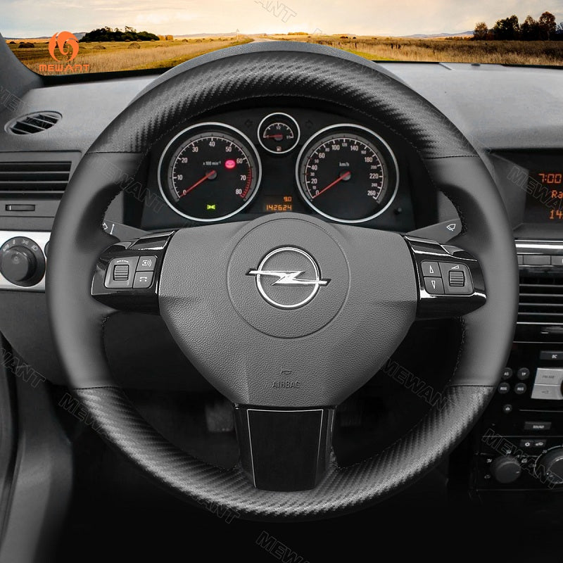 Mewant® Alcantara Car Steering Wheel Cover for Opel Astra (H) 2004-2009 Signum 2004-2008 Vectra (C) 2005-2009