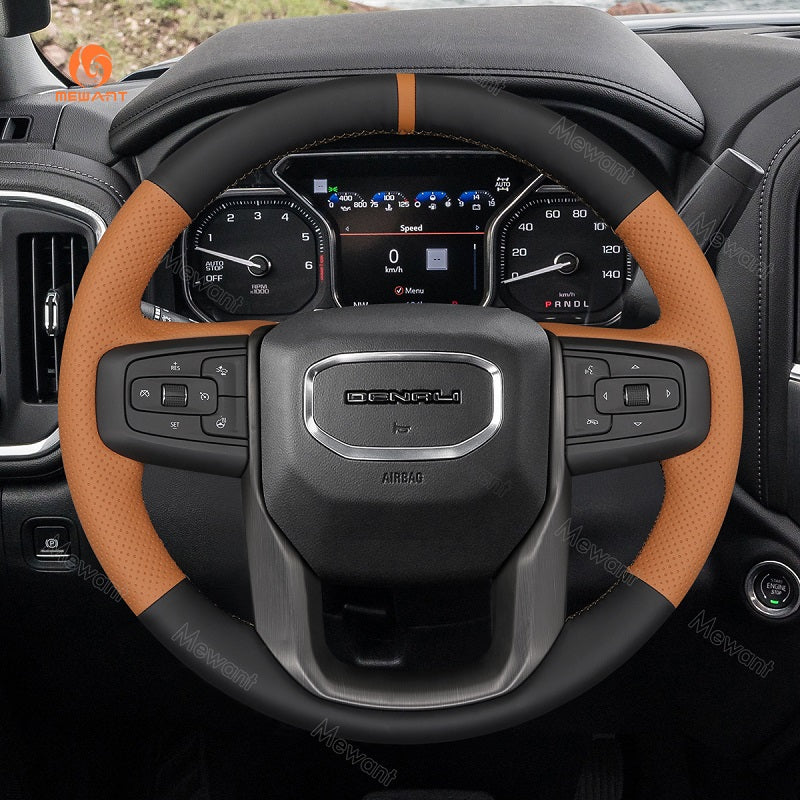 Mewant® Alcantara Car Steering Wheel Cover for GMC Sierra 1500 Sierra 1500 Limited Sierra 2500 Sierra 3500 Yukon (XL)