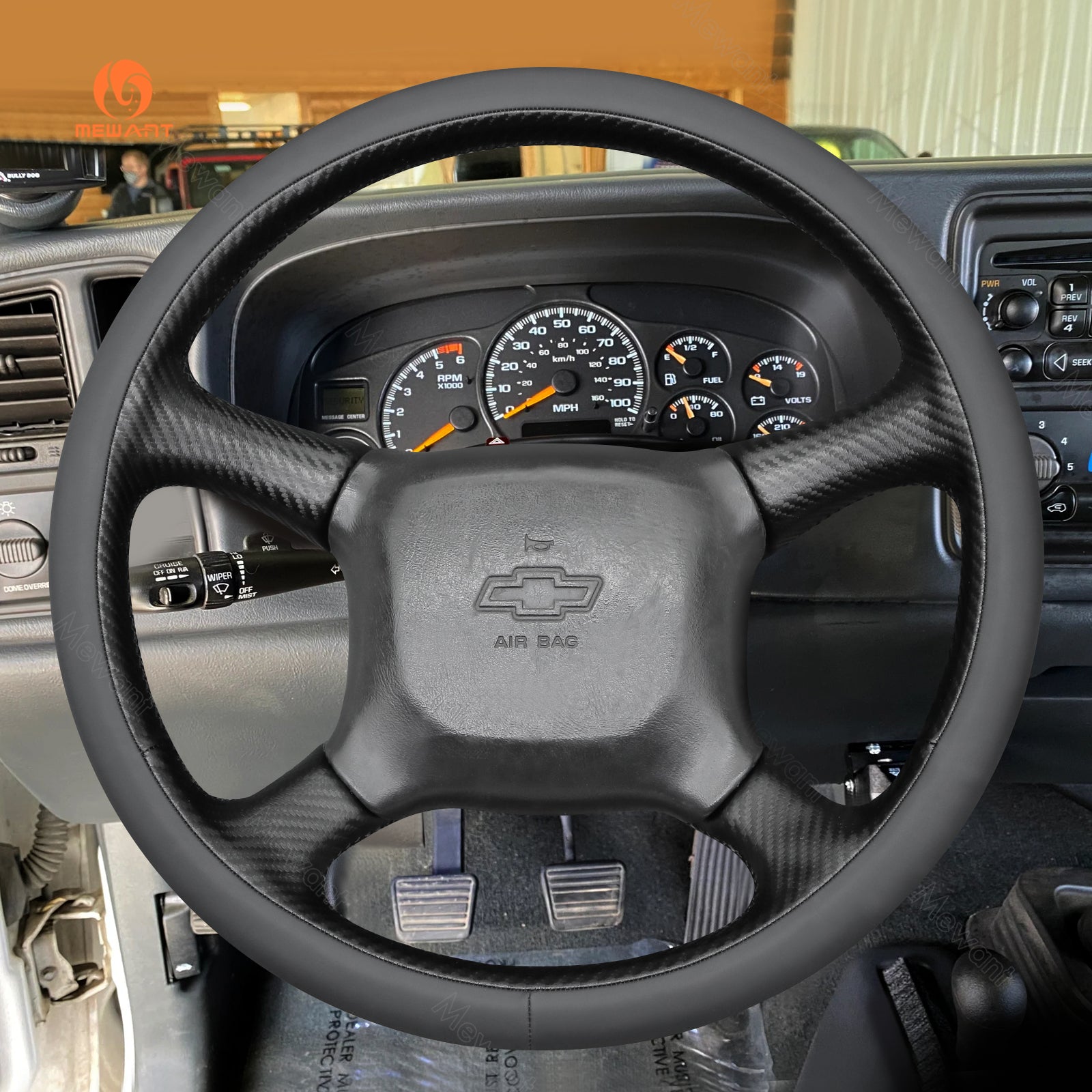 Mewant Car Steering Wheel Cover for Chevrolet (Chevy) Silverado Astro Blazer Series Kodiak S10 Suburban Tahoe Steering Cover