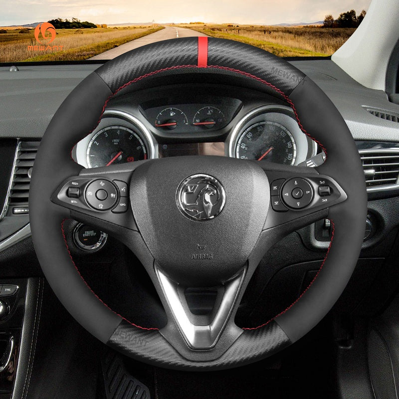 Mewant® Alcantara Car Steering Wheel Cover for Opel Astra (K) Corsa (E) Crossland X Grandland X Insignia (CT) B Karl Zafira