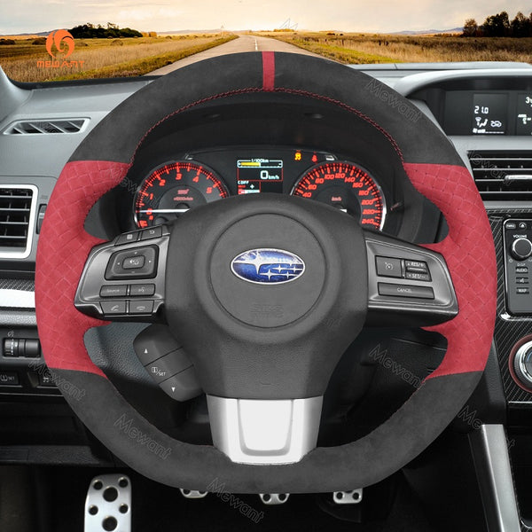 Mewant® Alcantara Car Steering Wheel Cover for Subaru WRX WRX STI 2015-2021 Levorg STI 2014-2021