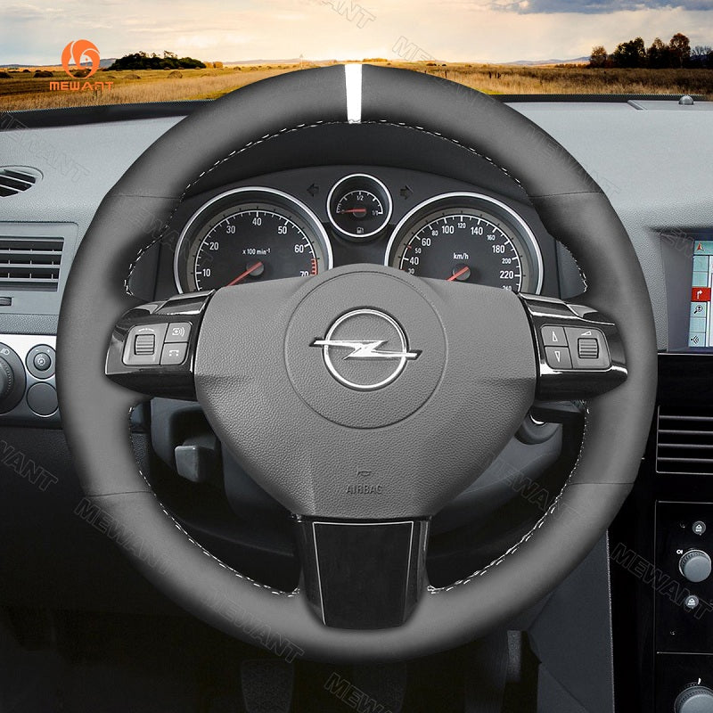 Mewant® Alcantara Car Steering Wheel Cover for Opel Astra (H) 2004-2009 Signum 2004-2008 Vectra (C) 2005-2009