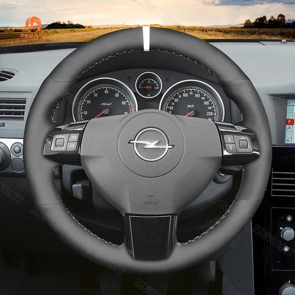 Mewant® Alcantara Car Steering Wheel Cover for Opel Astra (H) 2004-2009 Signum 2004-2008 Vectra (C) 2005-2009