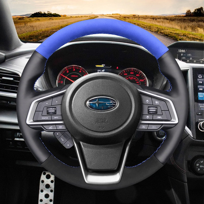 Mewant® Alcantara Car Steering Wheel Cover for Subaru Forester 2019-2024 / Outback 2018-2024 / Ascent 2019-2024 / Crosstrek 2018-2024 / Impreza 2017-2024 / Legacy 2018-2024