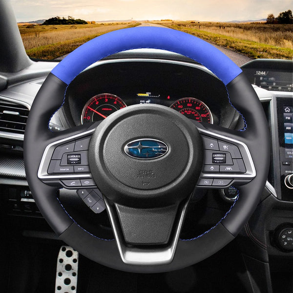 Mewant® Alcantara Car Steering Wheel Cover for Subaru Forester 2019-2024 / Outback 2018-2024 / Ascent 2019-2024 / Crosstrek 2018-2024 / Impreza 2017-2024 / Legacy 2018-2024