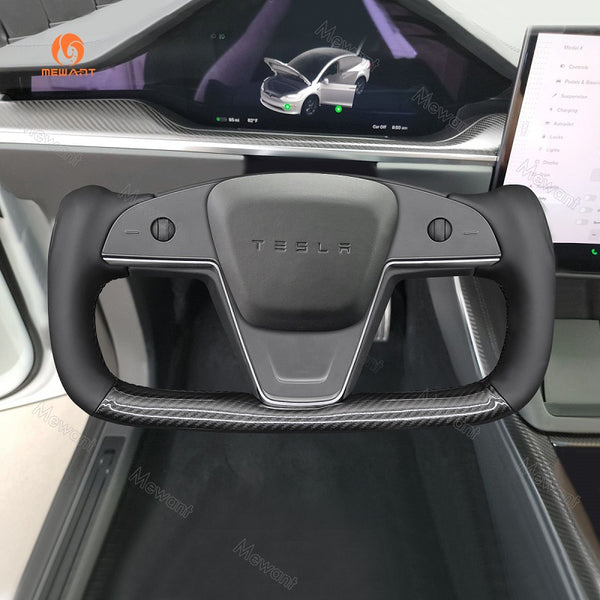 Mewant® Alcantara-Lenkradbezug für Tesla-Modelle S 2021-2023 / Modell X 2021-2023