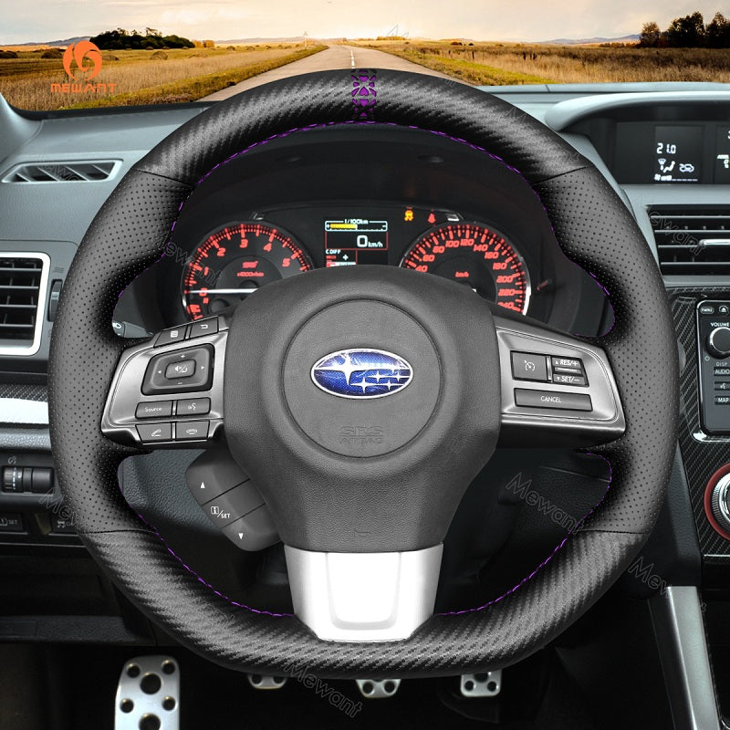 Mewant® Alcantara Car Steering Wheel Cover for Subaru WRX WRX STI 2015-2021 Levorg STI 2014-2021