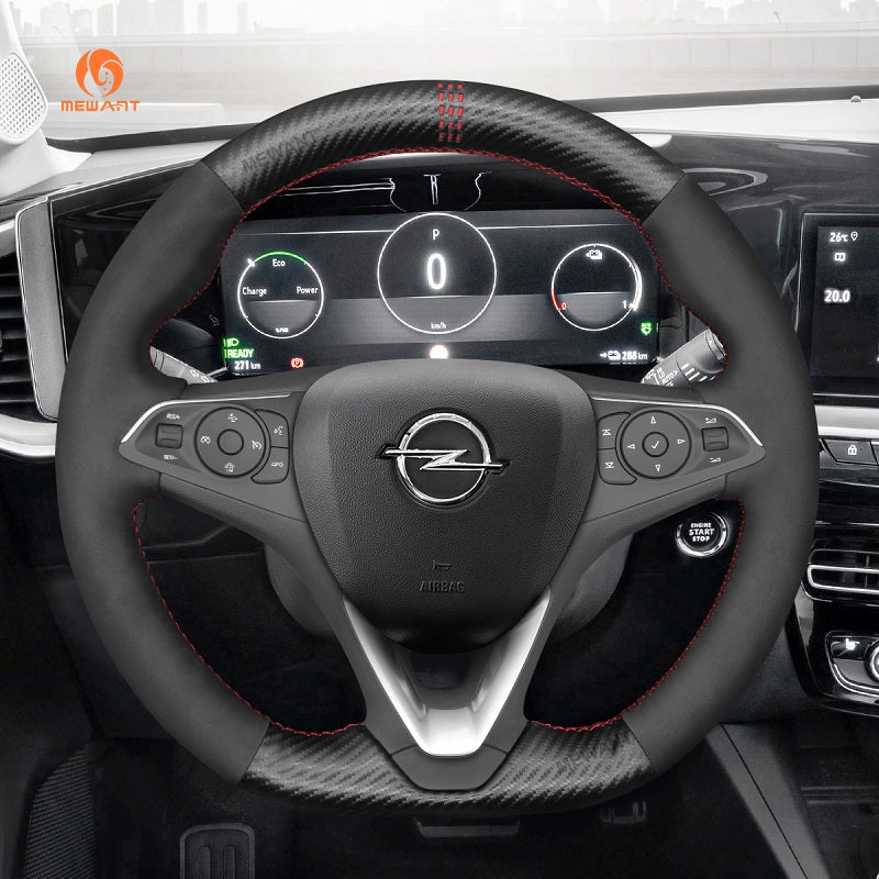 Mewant® Alcantara Car Steering Wheel Cover for Opel Astra (K) 2015-2020 Combo 2018-2020 Corsa (E|F) 2014-2020 Grandland X 2017-2020 Insignia (CT) B 2017-2020