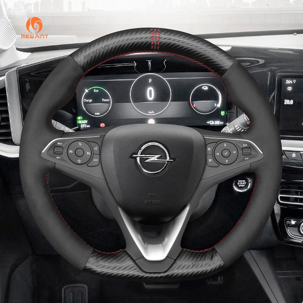 Mewant® Alcantara Car Steering Wheel Cover for Opel Astra (K) 2015-2020 Combo 2018-2020 Corsa (E|F) 2014-2020 Grandland X 2017-2020 Insignia (CT) B 2017-2020
