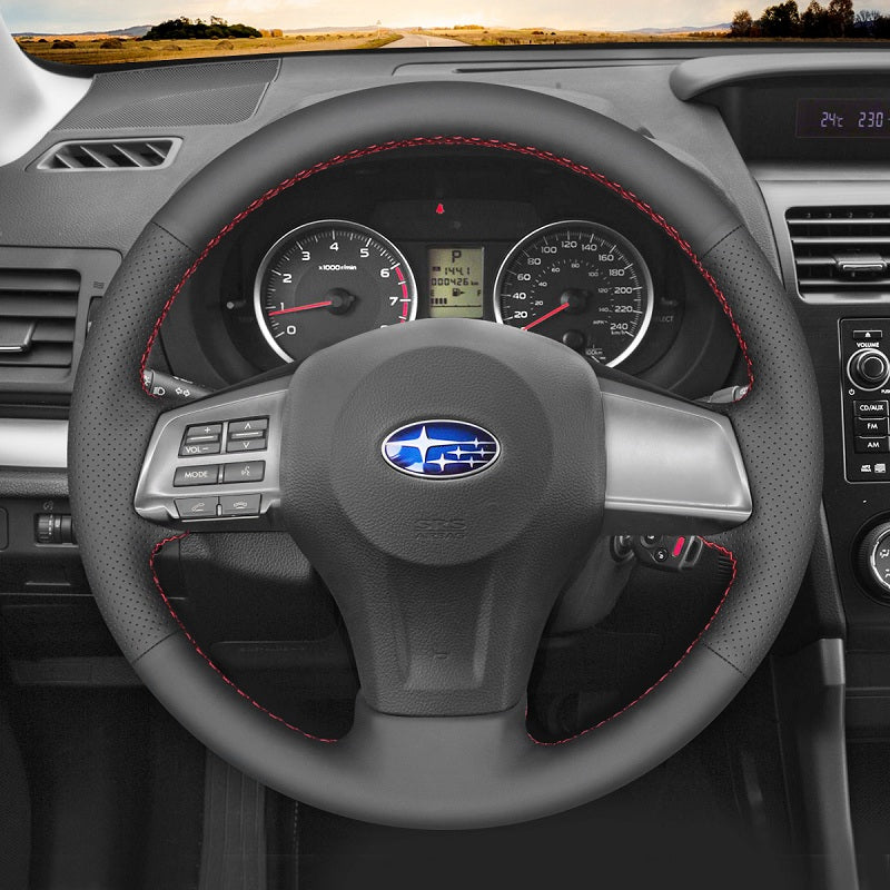 Mewant® Alcantara Car Steering Wheel Cover for Subaru Forester 2013-2016 Legacy 2012-2014 Outback 2012-2014 XV (Crosstrek) 2013-2015 Impreza 2012-2016