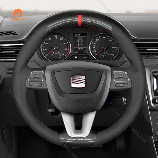Mewant® Alcantara Car Steering Wheel Cover for Seat Leon Alhambra Toledo Altea 2009-2012