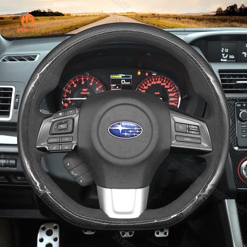 Mewant® Alcantara Car Steering Wheel Cover for Subaru WRX WRX STI 2015-2021 Levorg STI 2014-2021