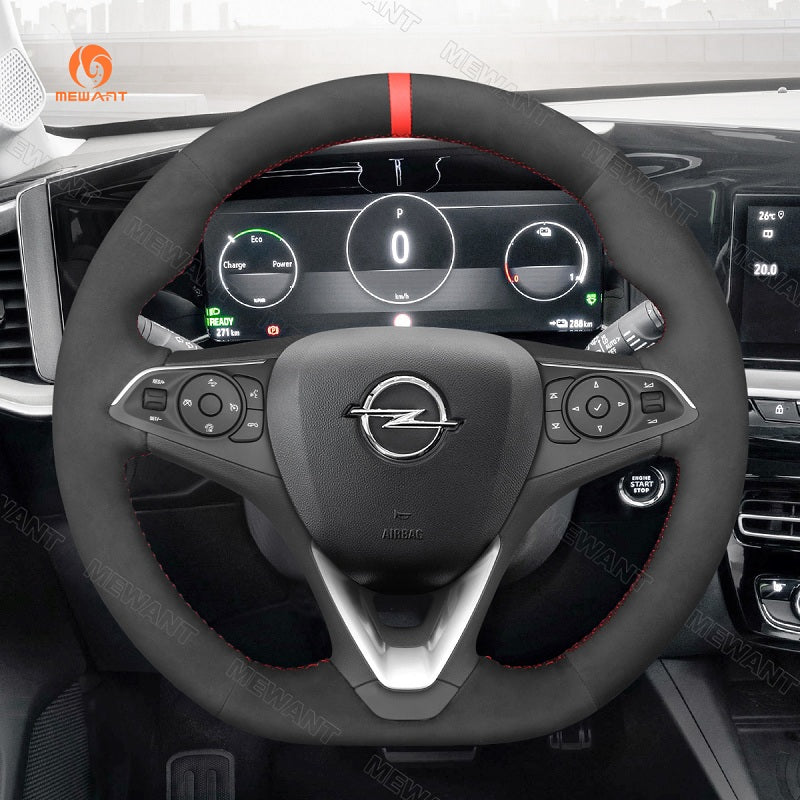 Mewant® Alcantara Car Steering Wheel Cover for Opel Astra (K) 2015-2020 Combo 2018-2020 Corsa (E|F) 2014-2020 Grandland X 2017-2020 Insignia (CT) B 2017-2020