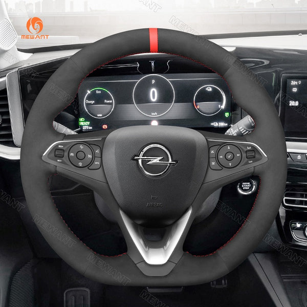 Mewant® Alcantara Car Steering Wheel Cover for Opel Astra (K) 2015-2020 Combo 2018-2020 Corsa (E|F) 2014-2020 Grandland X 2017-2020 Insignia (CT) B 2017-2020
