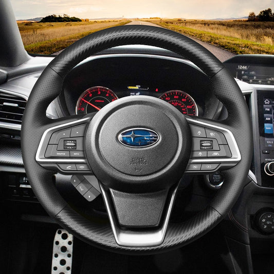 Mewant® Alcantara Car Steering Wheel Cover for Subaru Forester 2019-2024 / Outback 2018-2024 / Ascent 2019-2024 / Crosstrek 2018-2024 / Impreza 2017-2024 / Legacy 2018-2024
