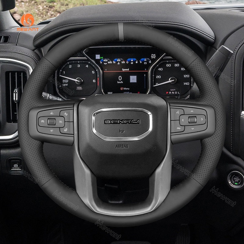 Mewant® Alcantara Car Steering Wheel Cover for GMC Sierra 1500 Sierra 1500 Limited Sierra 2500 Sierra 3500 Yukon (XL)