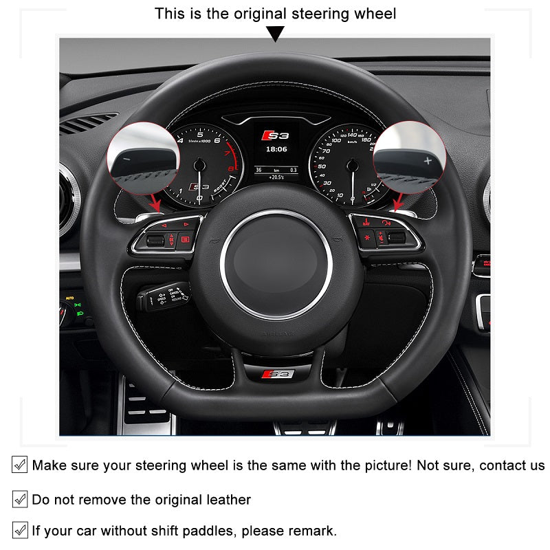 Mewant® Alcantara Car Steering Wheel Cover for Audi A5 A7 RS 5 RS 7 S3 S4 S5 S6 S7 SQ5 2013-2018