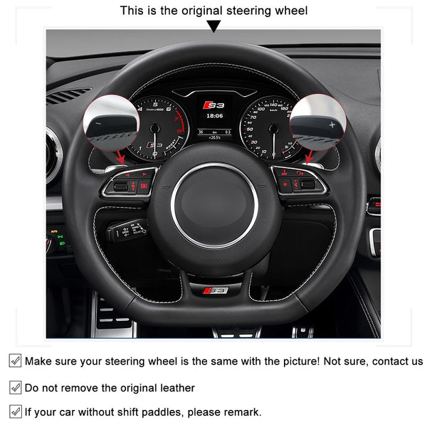 Mewant® Alcantara Car Steering Wheel Cover for Audi A5 A7 RS 5 RS 7 S3 S4 S5 S6 S7 SQ5 2013-2018