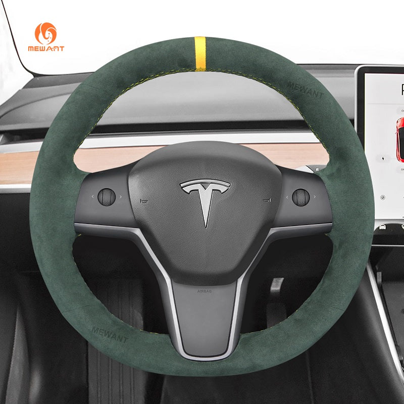 Mewant® Alcantara-Lenkradbezug für Tesla Model 3 2017-2023 / Model Y 2020-2023