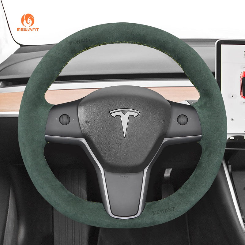 Mewant® Alcantara-Lenkradbezug für Tesla Model 3 2017-2023 / Model Y 2020-2023