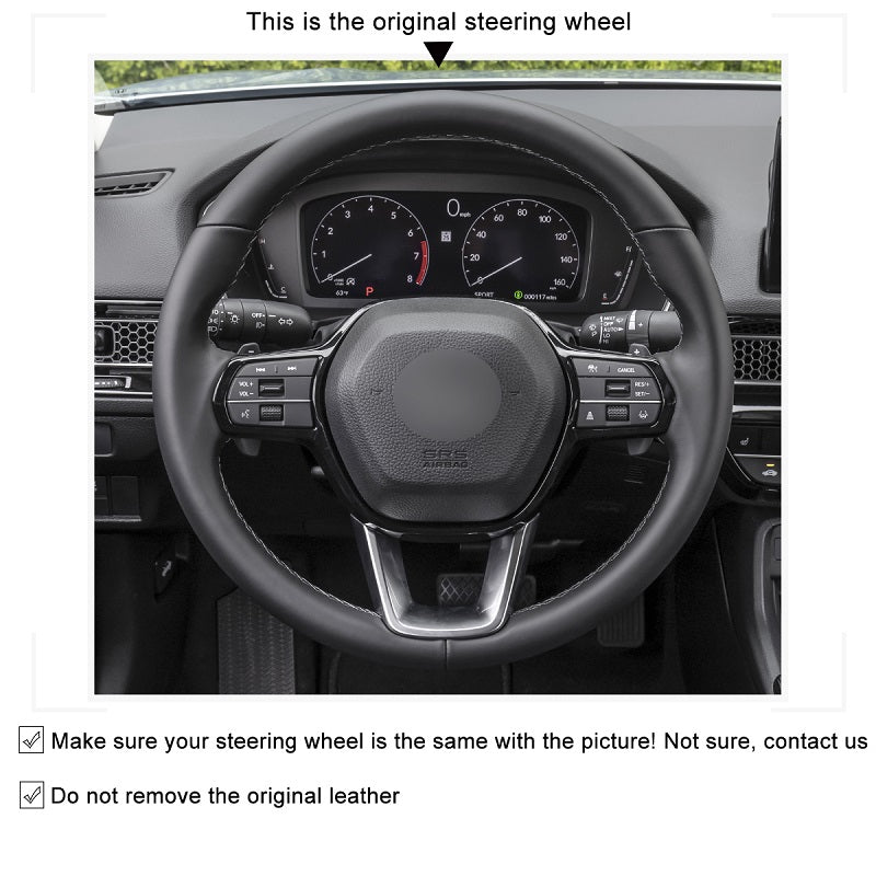 Mewant® Alcantara Car Steering Wheel Cover for Honda Civic 11 HRV 2022 -2024 Accord 2023-2024