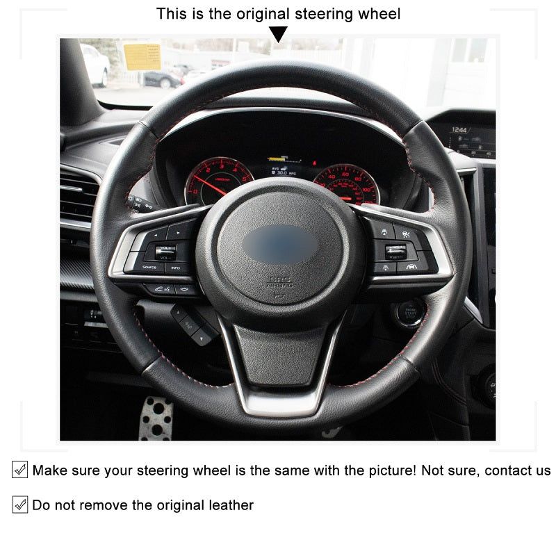 Mewant® Alcantara Car Steering Wheel Cover for Subaru Forester 2019-2024 / Outback 2018-2024 / Ascent 2019-2024 / Crosstrek 2018-2024 / Impreza 2017-2024 / Legacy 2018-2024