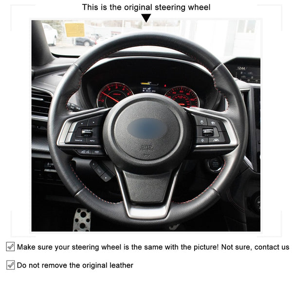 Mewant® Alcantara Car Steering Wheel Cover for Subaru Forester 2019-2024 / Outback 2018-2024 / Ascent 2019-2024 / Crosstrek 2018-2024 / Impreza 2017-2024 / Legacy 2018-2024