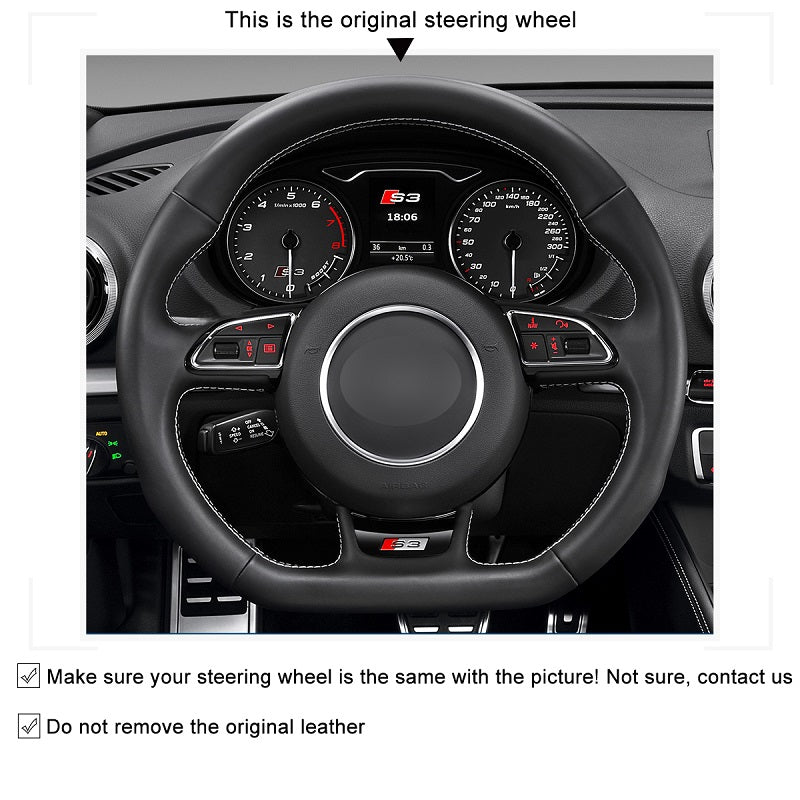 Mewant® Alcantara Car Steering Wheel Cover for Audi A5 A7 RS 5 RS 7 S3 S4 S5 S6 S7 SQ5 2013-2018