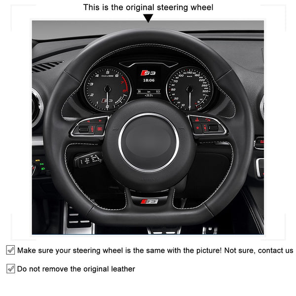 Mewant® Alcantara Car Steering Wheel Cover for Audi A5 A7 RS 5 RS 7 S3 S4 S5 S6 S7 SQ5 2013-2018