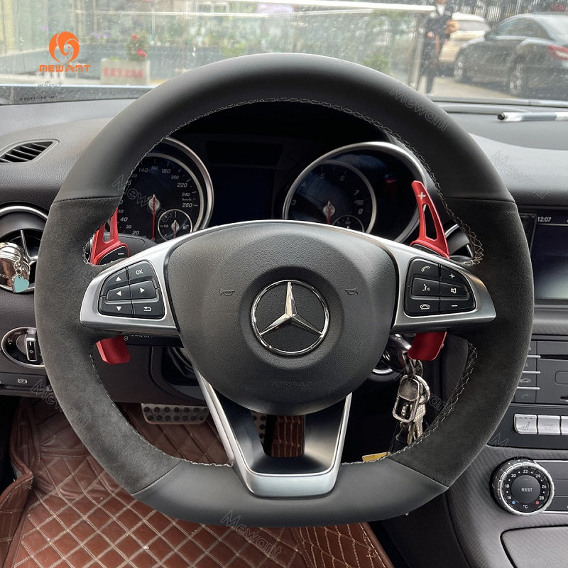 Mewant® Alcantara Car Steering Wheel Cover for Mercedes Benz W205 AMG C43 C117 GLA45 X156 C218 W213 X253 C253 W166