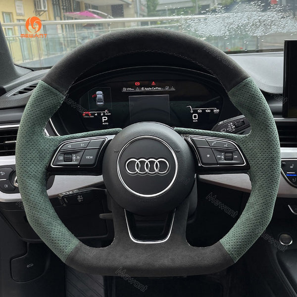Mewant® Alcantara Car Steering Wheel Cover for Audi A3 Sportback e-tron RS 3 RS 5 S3 S4 S5