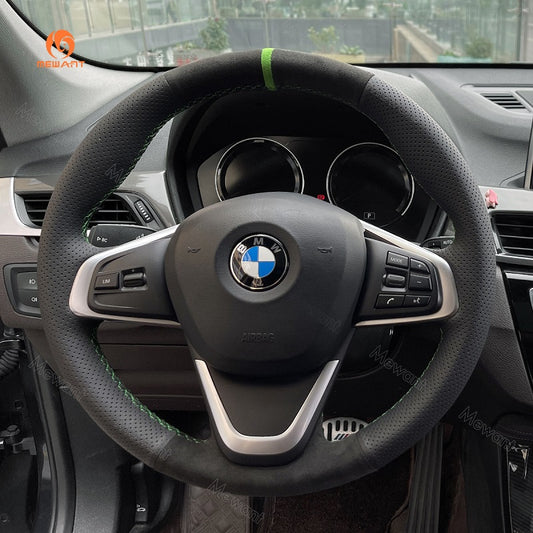 Mewant® Alcantara Car Steering Wheel Cover for BMW X1 F48 X2 F39 2 Series F45 (Active Tourer) F46 (Gran Tourer) X1 F48 X2 F39