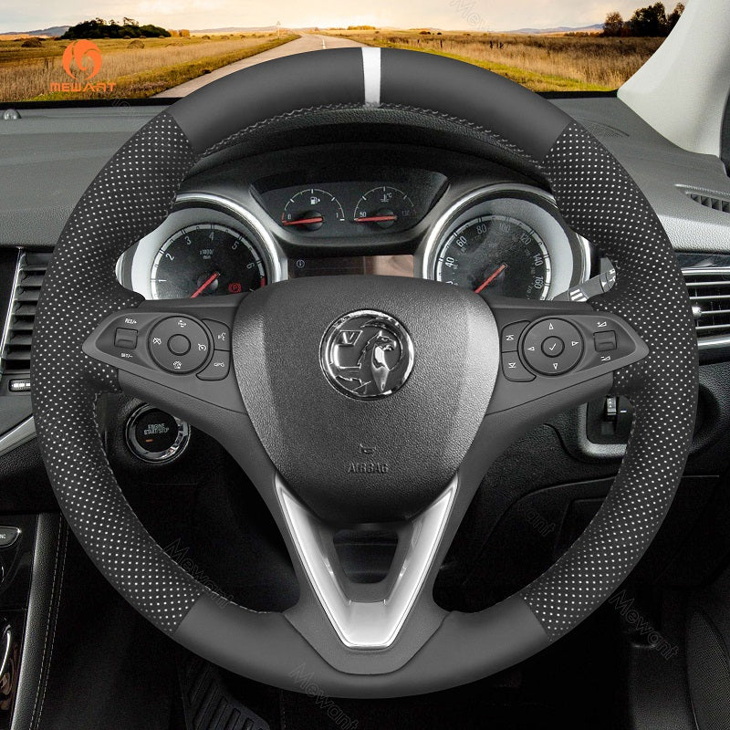 Mewant® Alcantara Car Steering Wheel Cover for Opel Astra (K) Corsa (E) Crossland X Grandland X Insignia (CT) B Karl Zafira