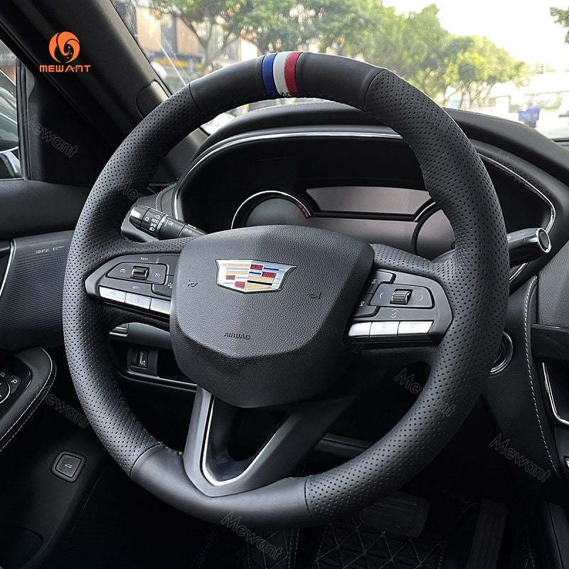Mewant® Alcantara Car Steering Wheel Cover for Cadillac CT4 2020-2023 / CT5 2020-2023 / XT4 2019-2023