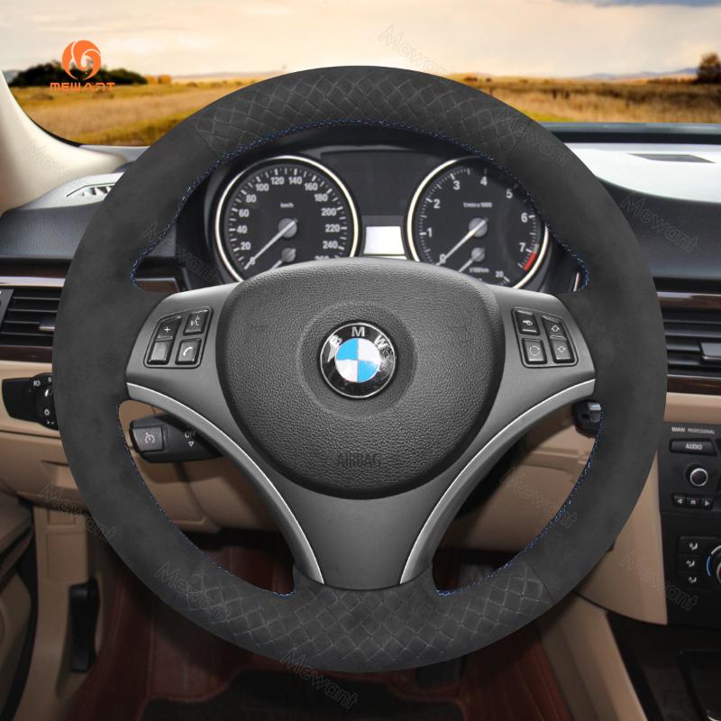 Mewant® Alcantara Car Steering Wheel Cover for BMW E87 E81 E82 E88 E82 E90 E91 E92E93 E84 E90 E92 E93 2007-2013