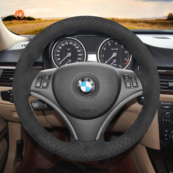 Mewant® Alcantara Car Steering Wheel Cover for BMW E87 E81 E82 E88 E82 E90 E91 E92E93 E84 E90 E92 E93 2007-2013