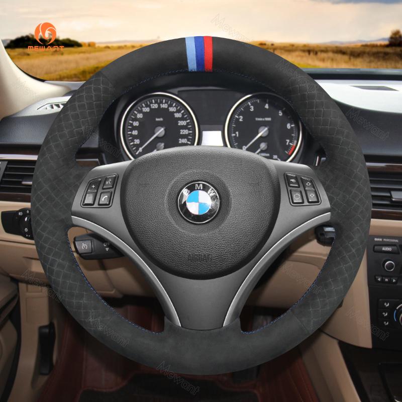 Mewant® Alcantara Car Steering Wheel Cover for BMW E87 E81 E82 E88 E82 E90 E91 E92E93 E84 E90 E92 E93 2007-2013