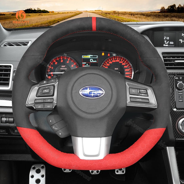 Mewant® Alcantara Car Steering Wheel Cover for Subaru WRX WRX STI 2015-2021 Levorg STI 2014-2021