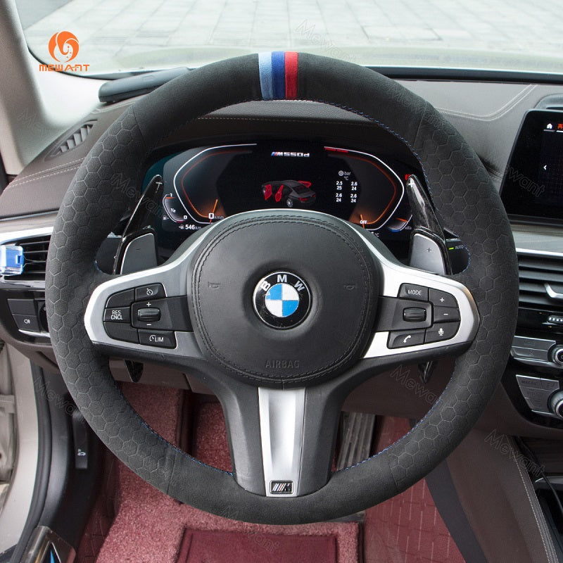 Mewant® Alcantara Car Steering Wheel Cover for BMW G20 F44 G22 G26 G30 G32 G11 G14 G15 G16 G01 G02 G05 G06 G07 G29