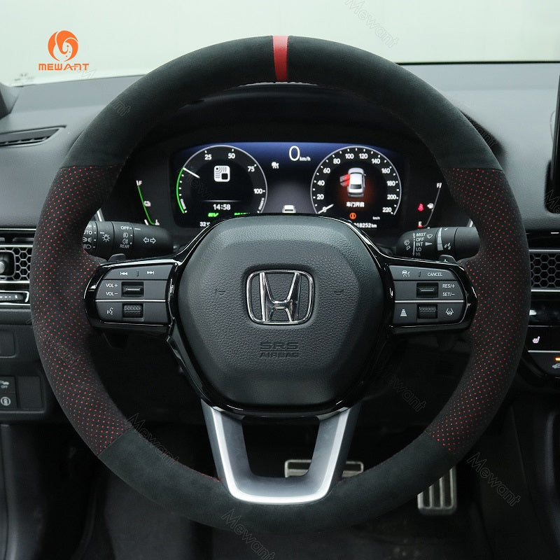 Mewant® Alcantara Car Steering Wheel Cover for Honda Civic 11 HRV 2022 -2024 Accord 2023-2024