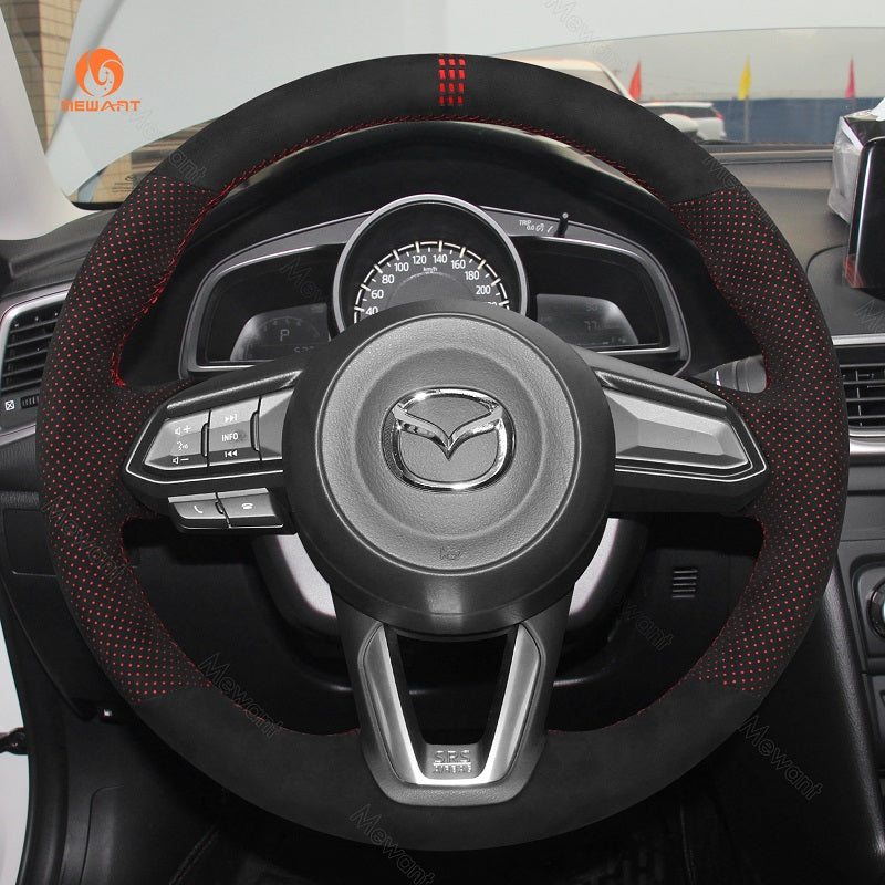 Mewant® Alcantara Car Steering Wheel Cover for Mazda 3 Axela Mazda 6 Atenza CX-5 CX5 CX-9