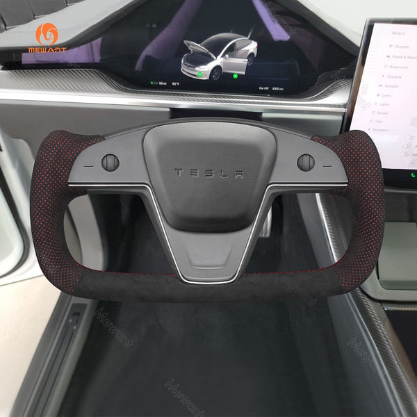 Mewant® Alcantara-Lenkradbezug für Tesla-Modelle S 2021-2023 / Modell X 2021-2023