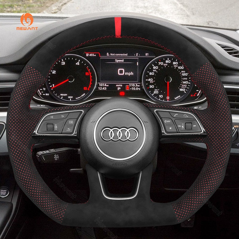 Mewant® Alcantara Car Steering Wheel Cover for Audi A3 Sportback e-tron RS 3 RS 5 S3 S4 S5