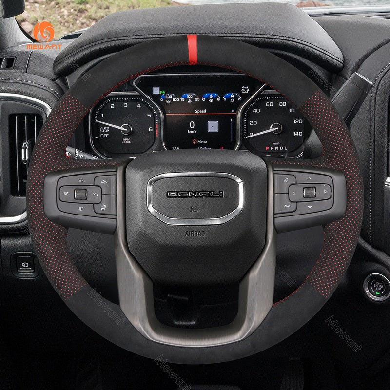Mewant® Alcantara Car Steering Wheel Cover for GMC Sierra 1500 Sierra 1500 Limited Sierra 2500 Sierra 3500 Yukon (XL)